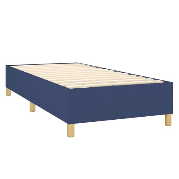 Ramsäng med madrass blå 90x190 cm tyg
