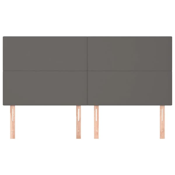 Sänggavel grå 160x5x118/128 cm konstläder