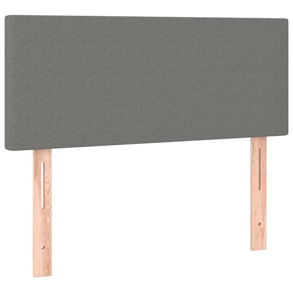 Ramsäng med madrass & LED mörkgrå 80x200 cm tyg