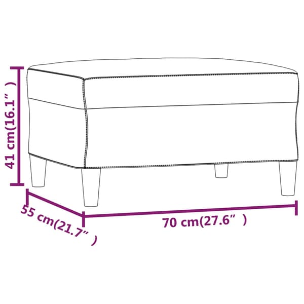 Fotpall Ljusgrå 70x55x41 cm tyg