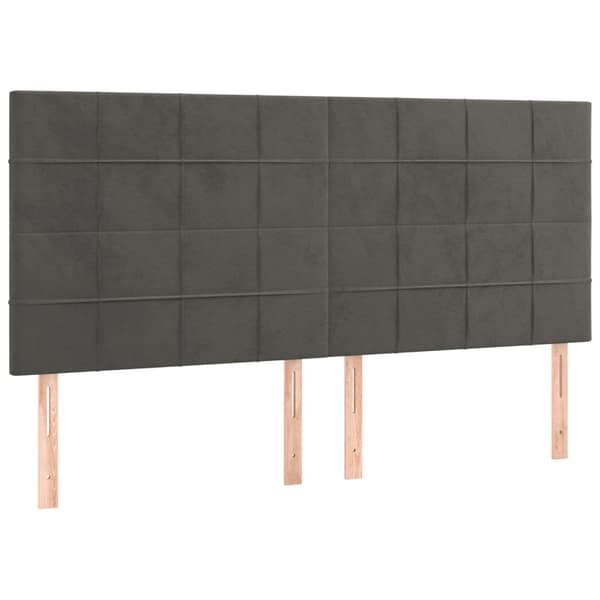Sänggavel mörkgrå 180x5x118/128 cm sammet