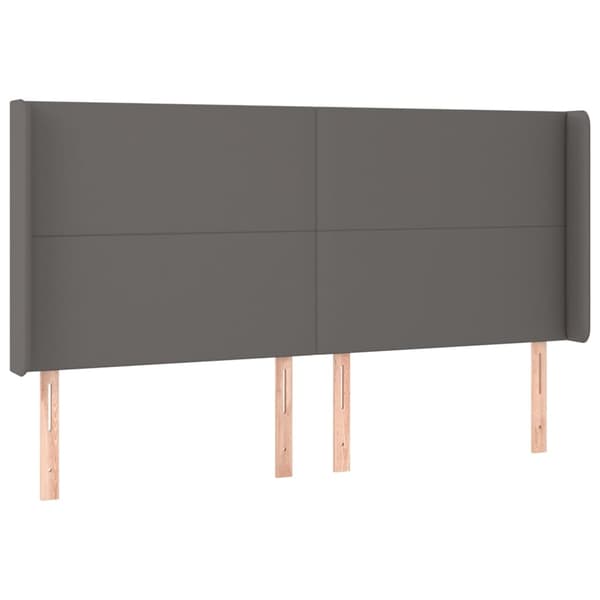 Ramsäng med madrass & LED grå 200x200 cm konstläder