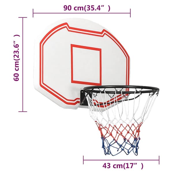 Basketplatta vit 90x60x2 cm polyeten