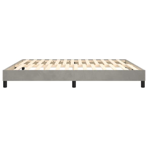 Boxspring-sängram ljusgrå 160x200 cm sammet