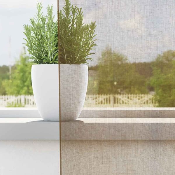Voile gardiner med genomföringar 2 delar ljusbrun