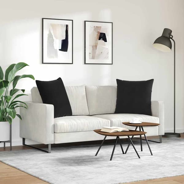 Sofakuddar 2 pcs Svart 60 x 60 cm Kordread tyg