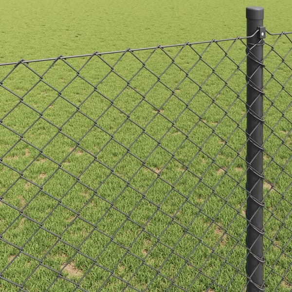 Kedjelänk Stängsel 25 x 1,6 m Stål Grå