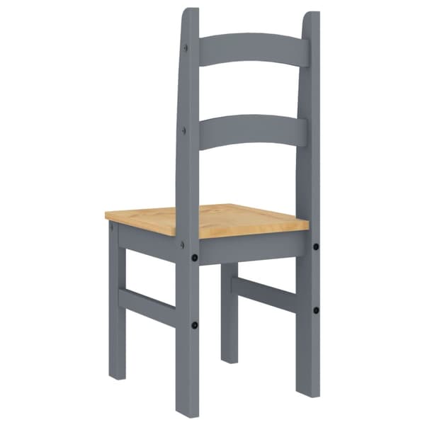 Matstolar 2 st grå 40x46x99 cm massiv furu