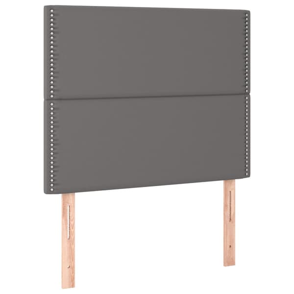 Ramsäng med madrass grå 100x200 cm konstläder