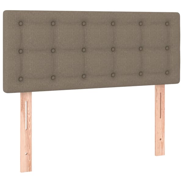 Ramsäng med madrass taupe 90x200 cm tyg