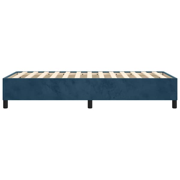 Boxspring-sängram mörkblå 90x200 cm sammet