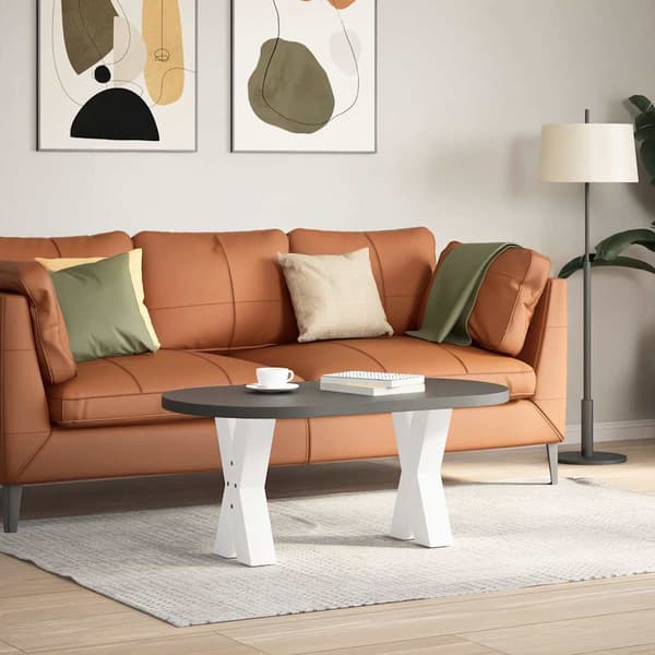 Soffbordsben X-formade 2 st vita 28x(42-43) cm stål