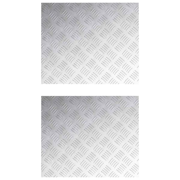 Trappsteg Rektangulär 2 pcs Silver 60 x 50 cm Aluminium