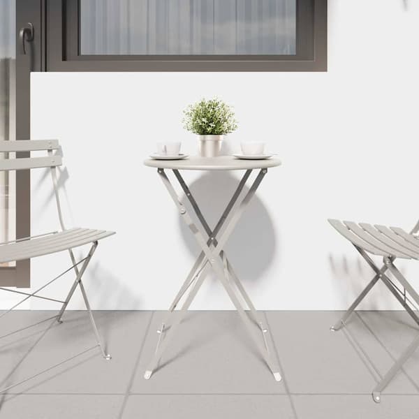 Bistrobord Beige Ø 50 x 71 cm Pulverlackerad stål