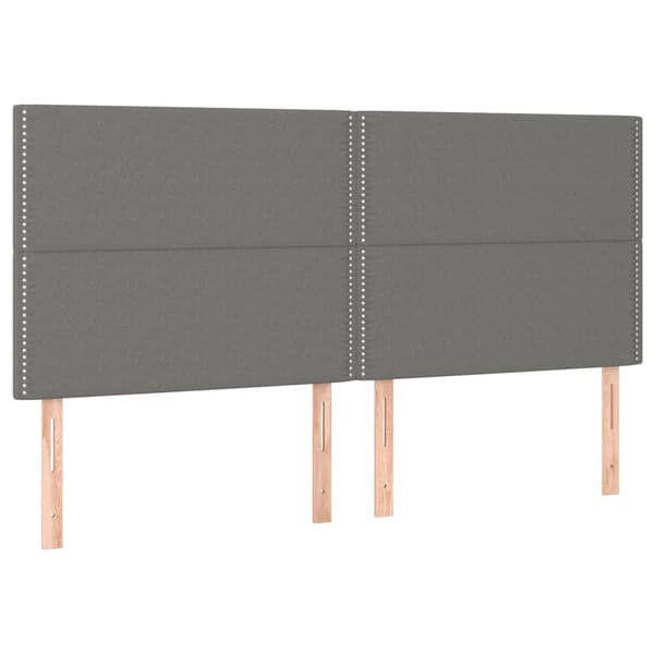 Sänggavel mörkgrå 200x5x118/128 cm tyg