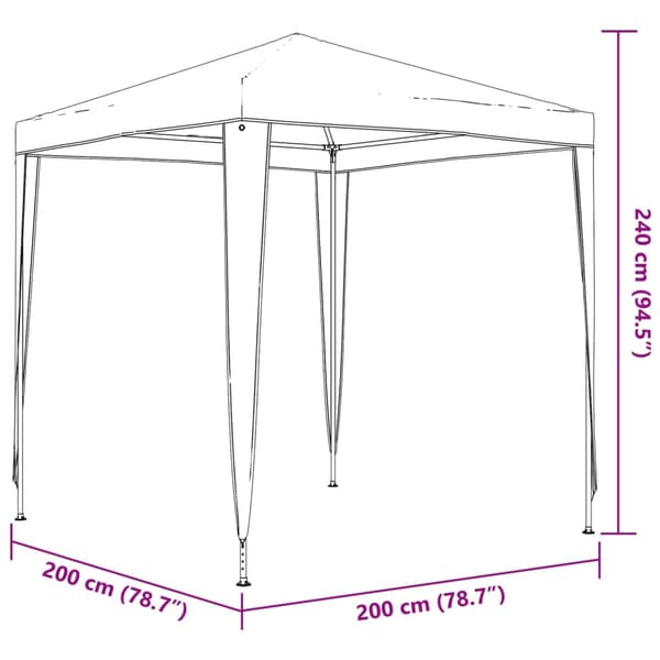 Partytält 2x2 m antracit