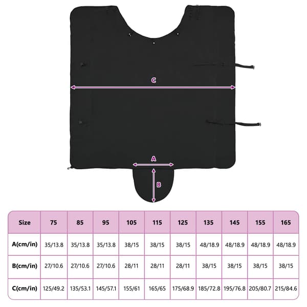 Hästdyna Svart 165 cm Polyester Fleece