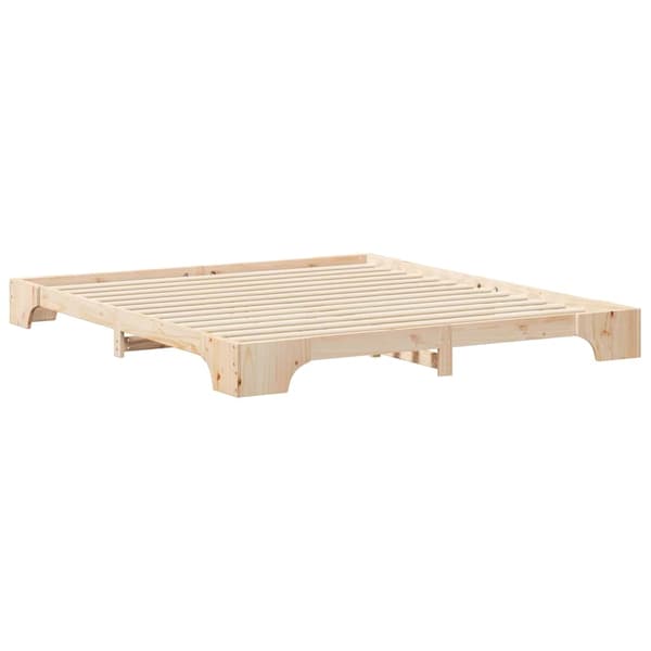 Sängram Brun 200 x 210 cm Massiv furu