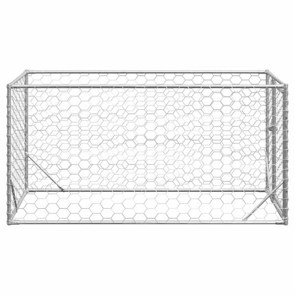 Hundkoja utomhus med dörr 2x1x1 m galvaniserat stål