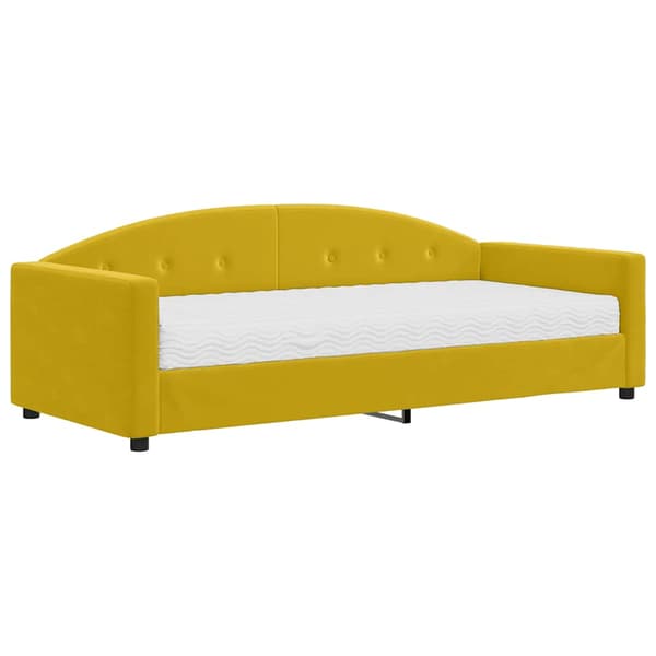 Dagbädd med madrass gul 90x200 cm sammet
