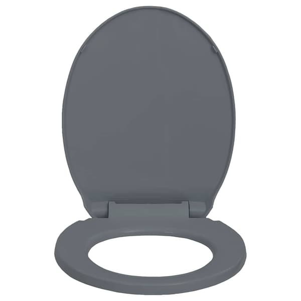 Toalettsits mjuk stängning grå oval