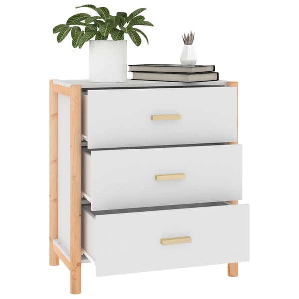 Skänk vit 62x38x70 cm konstruerat trä