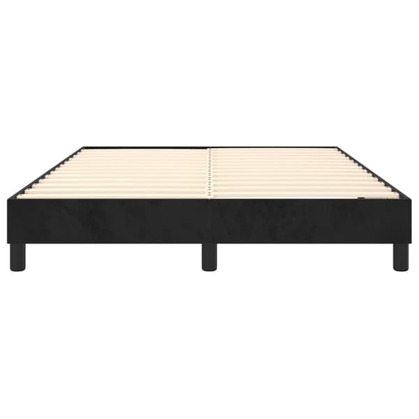Boxspring-sängram svart 140x200 cm sammet