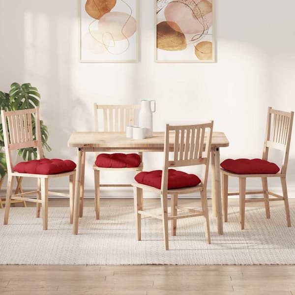 Sittkuddar 4 pcs Röd 45 x 45 x 12 cm tyg