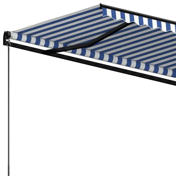 Markis manuellt infällbar 500x350 cm blå och vit