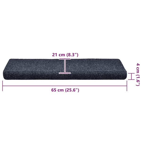 Trappmattor självhäftande 30 st 65x21x4 cm blå rektangulär kant