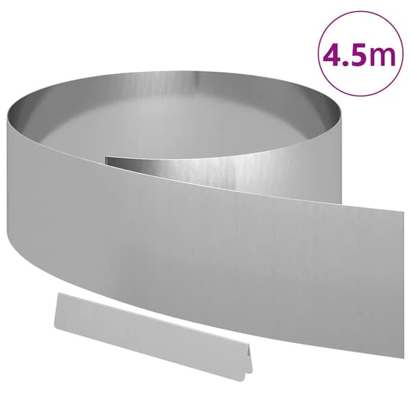 Kant för gräsmatta 450 x 20 cm Galvaniserat Stål Silver