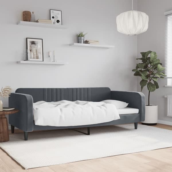 Dagbädd mörkgrå 90x200 cm sammet