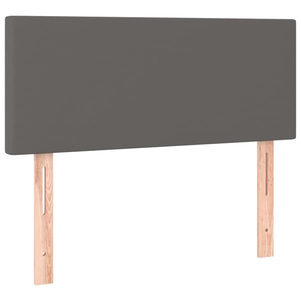 Ramsäng med madrass grå 80x200 cm konstläder