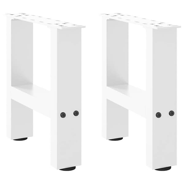 Soffbordsben vita 2 st 40x(30-31) cm stål