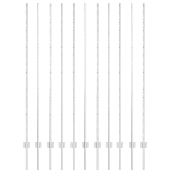 Stängselstolpe 11 pcs Silver 160 cm Stål
