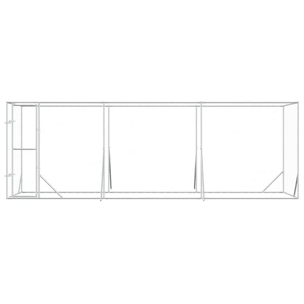 Hundgård för utomhusbruk silver 6x2x2 m galvaniserat stål
