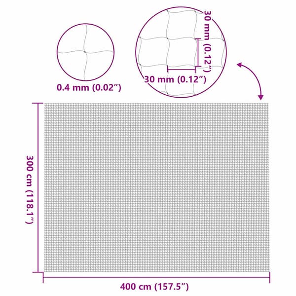 Katnät transparent 4x3 m nylon