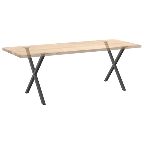 Matbordsben X-formade 2 st antracit 80x(72-73) cm stål