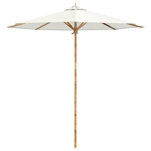 Trädgårdsparasol Krämvit Ø 240 x 260 cm Bambu