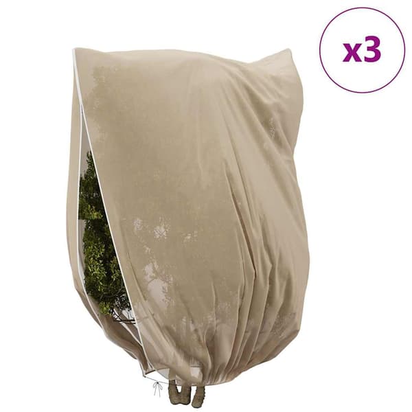 Frostskydd för växtfleeceöverdrag 3 pcs Beige 2,4 x 2 m