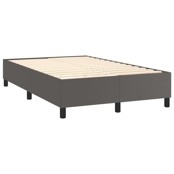 Boxspring-sängram grå 120x200 cm konstläder
