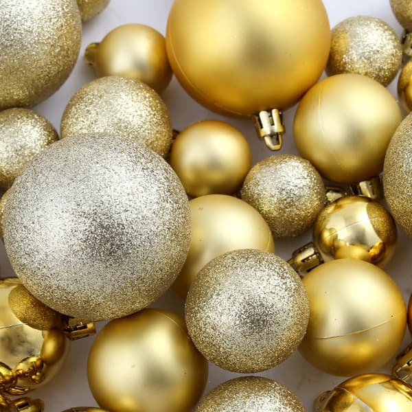 Julgranskulor 100 delar set 3/4/6 cm guld
