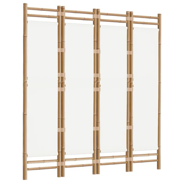 Rumsavdelare 4 paneler hopfällbar 160 cm bambu och kanvas