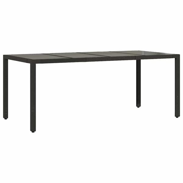 Trädgårdsmöbelset 7 pcs Svart konstrotting