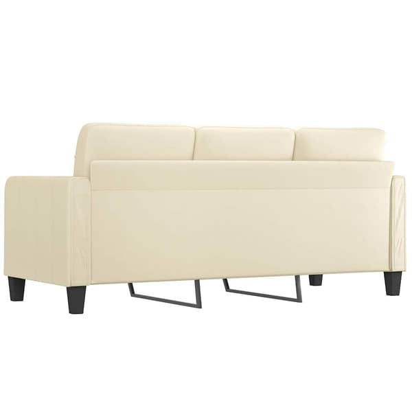 3-sitssoffa gräddvit 180 cm konstläder