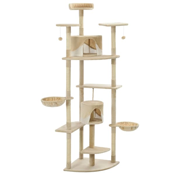 Klösträd med sisalpelare 203 cm beige och vit