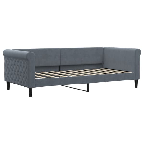 Dagbädd utdragbar mörkgrå 90x190 cm sammet