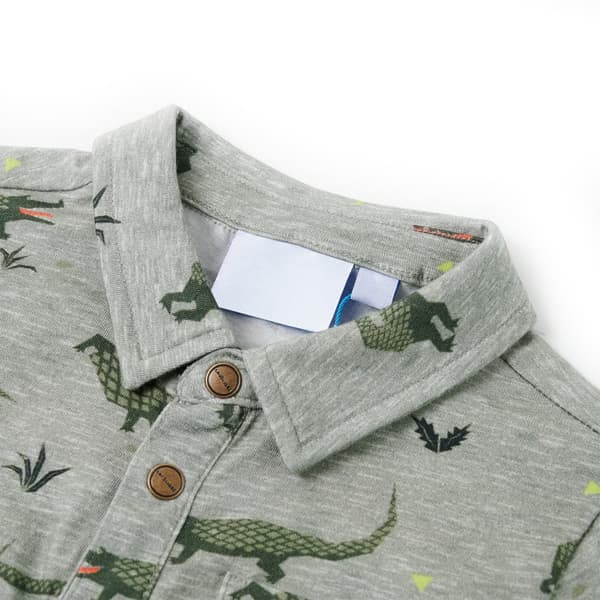 Barnskjorta ljus khaki melange 116