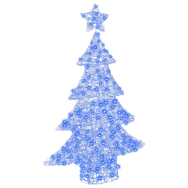 Julgran med 100 LED-lampor Blå 120 cm Akryl