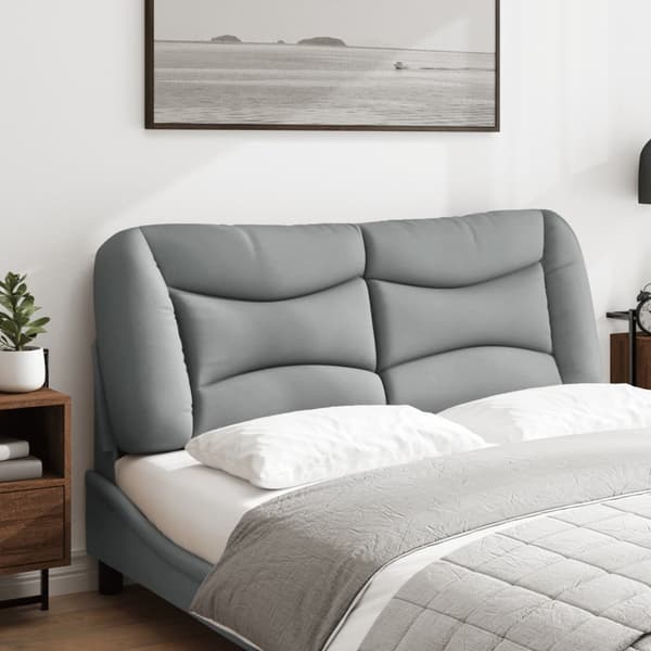 Headboard Cushion "Hvar" Light Grey 140 cm Fabric